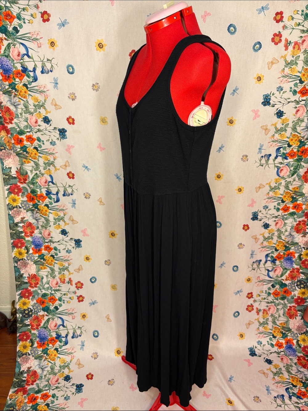 Frye - Comfy Black Sleeveless Button-Front Maxi Dress w/ Pockets 🎉 - Picture 5 of 11